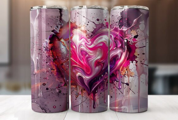 Abstract Pink Heart Tumbler Wrap Design Review