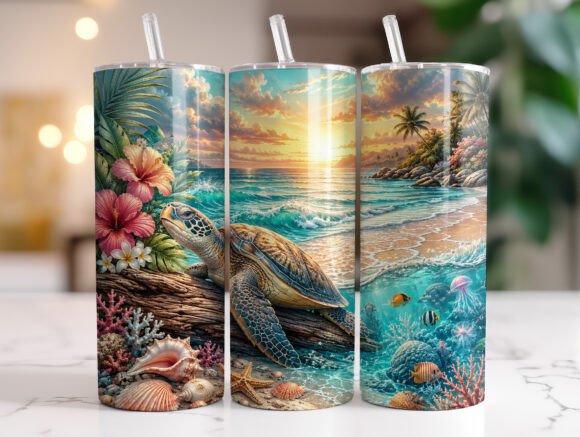 Beach Sunset Sea Turtle Tumbler Wrap Review