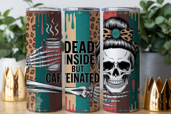 Dead Inside Caffeinated Skull Wrap PNG Review