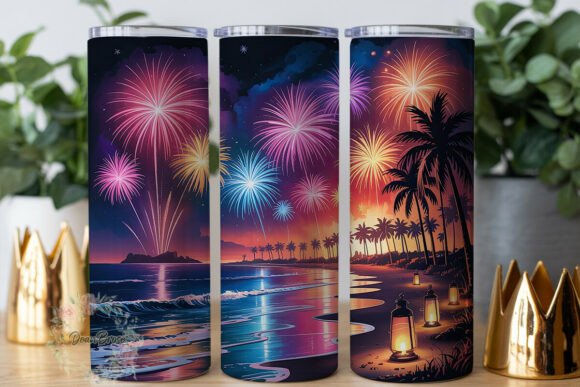 Fireworks Beach Night 20oz Tumbler Wrap Review