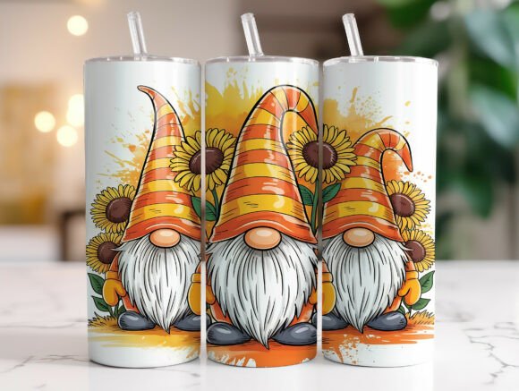 Gnome Sunflower 20oz Tumbler Wrap Design Review