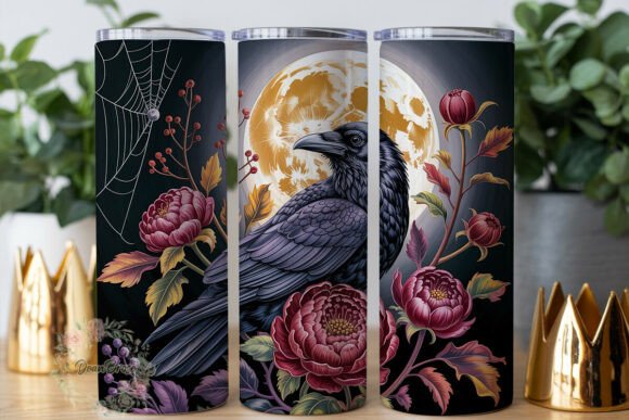 Gothic Raven Moon Floral 20oz Tumbler Wr Review