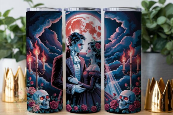 Gothic Vampire Couple 20oz Tumbler Wrap Review