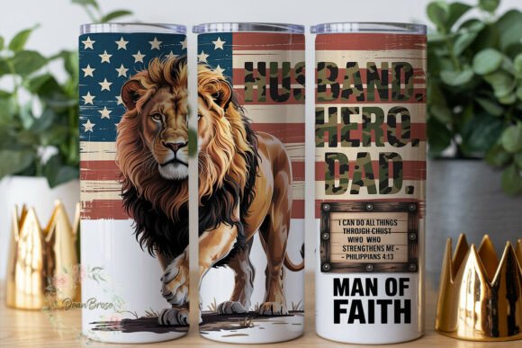 Lion Patriotic Dad 20oz Tumbler Wrap Review
