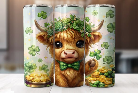 Lucky Highland Cow Shamrock Tumbler Wrap Review