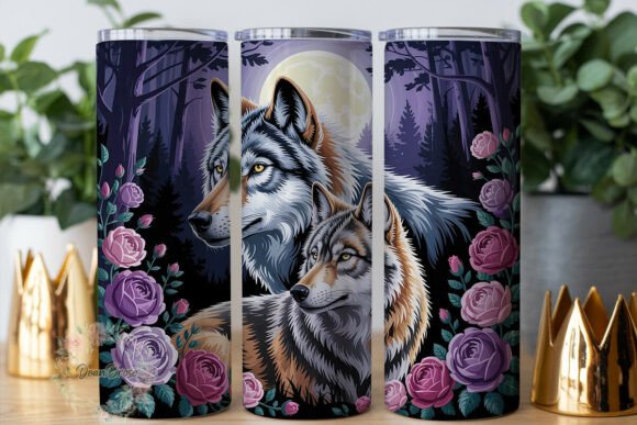 Moonlit Wolves Floral 20oz Tumbler Review