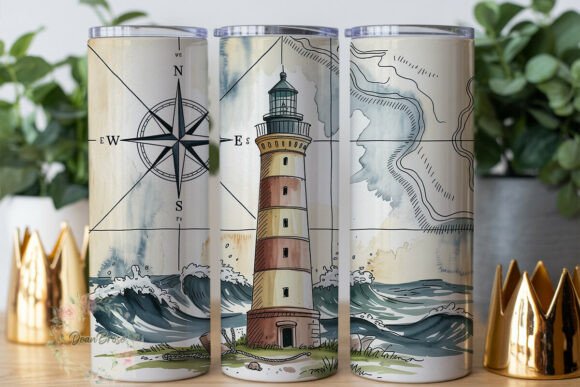 Nautical Lighthouse Map 20oz Tumbler