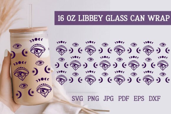 Purple Evil Eye Glass Can Wrap SVG File Review