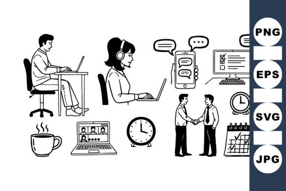Remote Work Business Icons Set Review