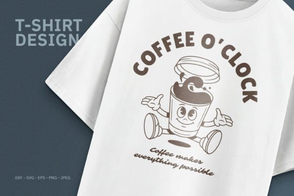 Retro Coffee Mascot T-Shirt Design Review