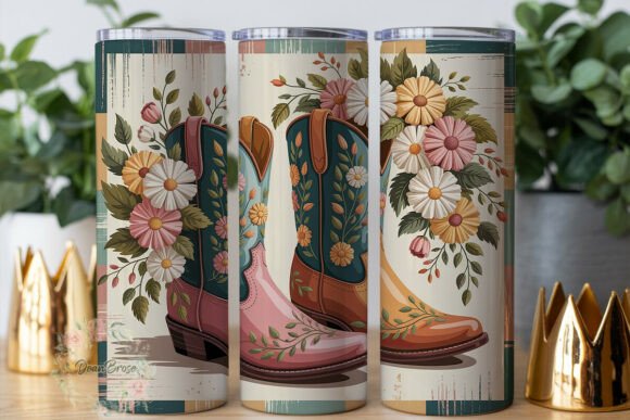 Rustic Floral Cowboy Boots 20oz Tumbler Design Review