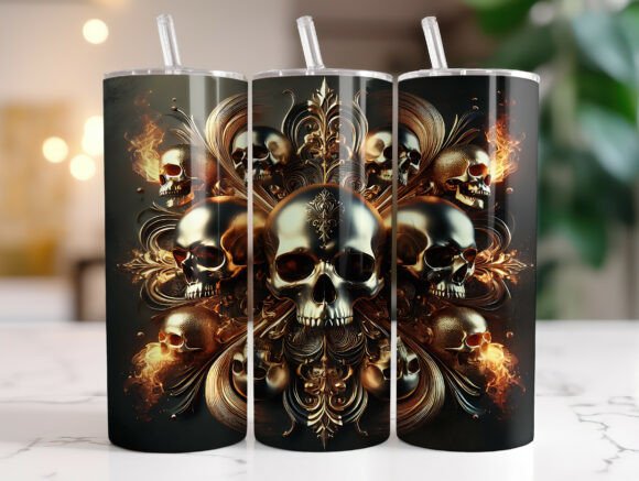 Valentine Gold Skull Tumbler Wrap Design Review