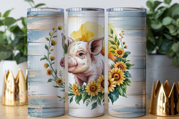 Watercolor Pig Sunflower 20oz Tumbler Review